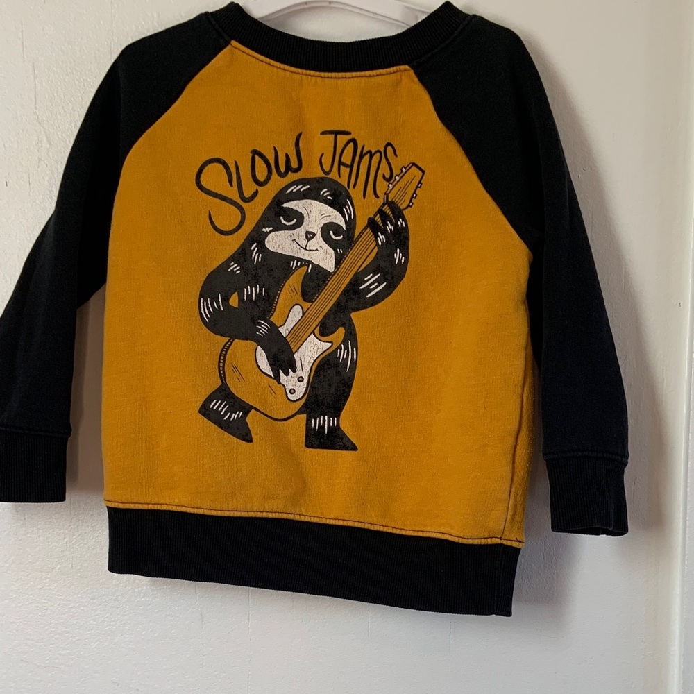 Cat & Jack Black and Yellow Sloth Sweatshirt